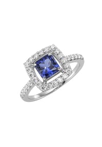 GIORGIO MARTELLO MILANO - Ring in blau, fuchsia oder lila, Zirkonia weiß, Silber 925 - blau