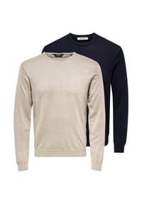 ONLY & SONS - Pullover 2er Pack Wyler - Schwarz