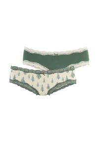 LASCANA - Panty, 2er-Pack, für Damen - 30827 AOP+GREEN XM
