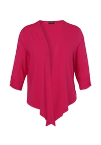 VIA APPIA -DUE- - Strickjacke mit Wasserfall-Front - himbeere