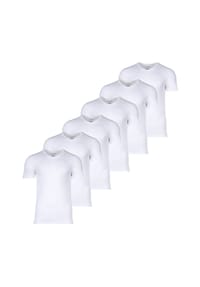 LACOSTE - Herren T-Shirts, 6er Pack - Essentials, V-Ausschnitt, Slim Fit, Baumwolle, einfarbig - Schwarz