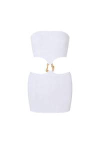 MODA MINX - Partykleid SCRUNCH Irregular Hoop mit stilvollen Cut-Outs - White
