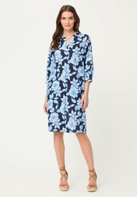 olsen - Blusenkleid, Baumwolle, für Damen - 40173 INK BLUE