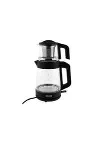 mulex® - Mulex Tee Express 2-in-1 Teekocher & Wasserkocher aus Glas - 1L + - Schwarz 38 x 16 cm