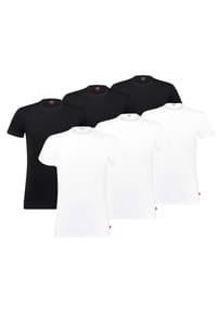 Levi's® - Herren T-Shirts, 6er Pack - Rundhals, Kurzarm, einfarbig - Schwarz
