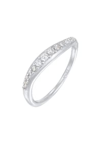 elli. - Ring Zirkonia Schwungvolles Design 925 Sterling Silber - Gold