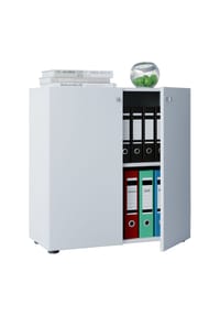 VCM. - Büroschrank mit 2 Fächern | moderner Aktenschrank mit Drehtüren | Maße ca. B. 70 x H. 74 x T. 40 cm - Lona 2-Fach - Anthrazit / Honig-Eiche