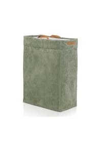 Lycce - Wäschekorb schmal - Cord, faltbarer Wäschesammler, waschbar, formstabil - Beige