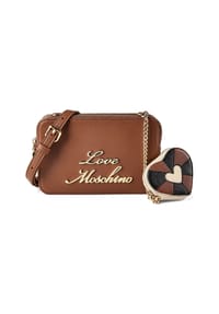 LOVE MOSCHINO Heart Charm - Heart Charm Umhängetasche Leder 20 cm - black