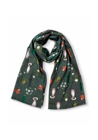 collezione alessandro® - Schal Minka warmer Winterschal mit Katzen-Print - bordeaux