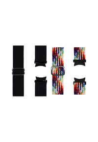 WRISTR - Smartwatch-Armband (2-tlg. Set) Flex Loop kompatibel mit Samsung Galaxy Watch - Rainbow / Schwarz