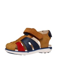 GEOX - Leder/Synthetik Sandalen - Braun/Rot