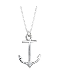 elli. DIAMONDS - Halskette Anker Maritim Diamant (0.03 Ct.) 925 Silber - Weiß