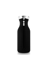 eva solo - Kühlschrankkaraffe mit Manschette, Glas/Edelstahl/Silikon/ Stoff, Schwarz, 1 L - Dunkelgrau
