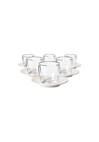 Villeroy & Boch Espressogläser mit Untertassen Manufacture Rock 60 ml 6er Set weiß - MANUFACTURE ROCK - weiß