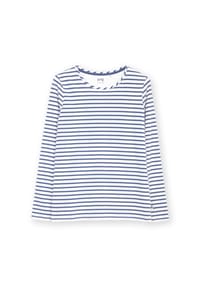 KITE - Damen Tarrant Jersey Shirt Navy Streifen Bio-Baumwolle - blau