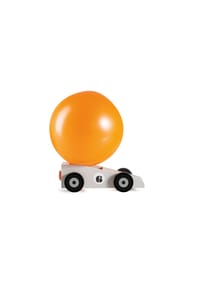 DONKEY - Luftballonauto Silverstar, Spielzeugauto mit Ballonantrieb, Holz, Grau, 900213 - 