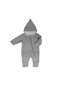 maximo® - GOTS BABY-Overall, Baumwollfleece, Reißverschluss, Jerseyfutter - beigemeliert