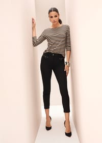 MADELEINE - Kurzgröße: Slim Fit Stretchhose mit Taschen - marine