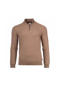 JOOP! JEANS - Herren Strickpullover - Lauriono, Feinstrick, Wolle, Steh-Zipkragen, Bündchen, einfarbig - Beige