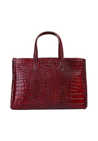 Cluty - Handtasche Echt Leder, Made In Italy - rot
