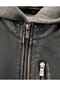 JILANI Damen Lederjacke Lammnappa Kapuze schwarz-beige Bild 9