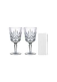 Nachtmann Cocktailgläser mit Glastrinkhalmen Noblesse 355 ml 2er Set transparent - NOBLESSE - transparent