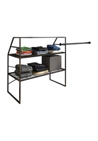 VCM. - Metall Kleiderschrank |offener Schrank | begehbarer |Dachschrägen Regal | Maße ca. B. 100 x H. 100 x T. 50 cm - Disal - Schwarz