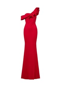 MODA MINX - Abendkleid Alaia Off Shoulder Dress mit stilvollem Rüschen-Element - red