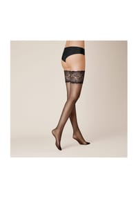 KUNERT - Stay-Ups Satin Look 20, 20 DEN, für Damen - 0500 BLACK