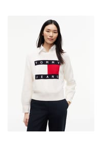 TOMMY Jeans - Pullover, Wollanteil, für Damen - YBH  WHITE