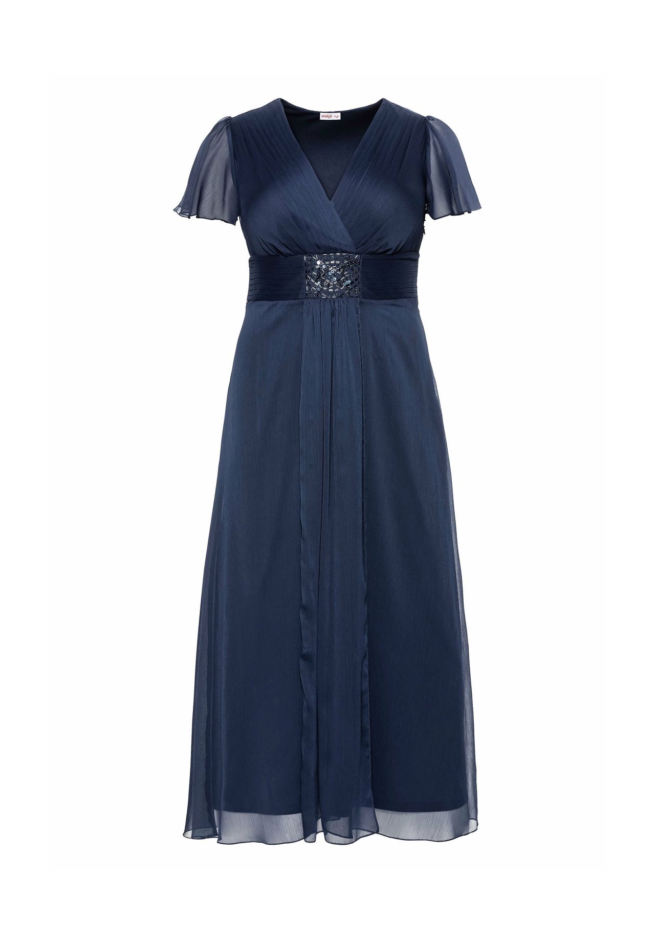 sheego Abendkleid mit Schmuckbrosche | GALERIA