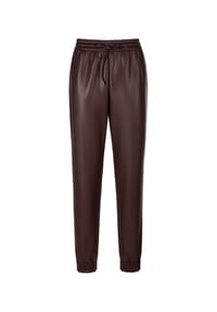 MADELEINE - Jogg-Pants in edler Lederoptik - nussbraun