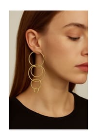 collezione alessandro® - Ohrstecker Infinity Loops im raffinierten Mulitring Look - gold
