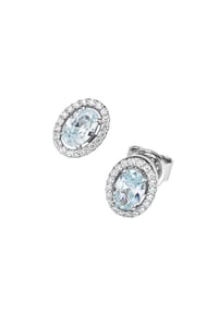 GIORGIO MARTELLO MILANO - Ohrstecker Ziersteine, Zirkonia weiß, Silber 925 - blau