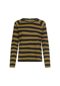 camel active - Gestreiftes Langarmshirt mit Raglanärmeln - Kaviar