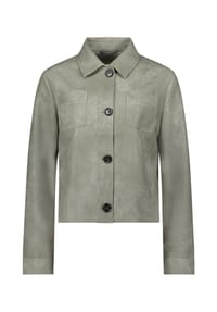 AMBER & JUNE - Kunstleder-Jacke mit Kragen - 5784 OAK GREEN