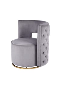 Kayoom - Sessel Drehsessel Beverly 125 - grau - gold – Eiche - grau - gold