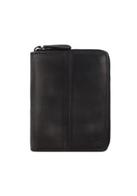 GREEN BURRY - Destressed Destressed Geldbörse RFID Schutz Leder 13 cm - deep red
