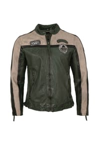 gipsy® - Herren Lederjacke Lammnappa dunkelgrün - dark green II