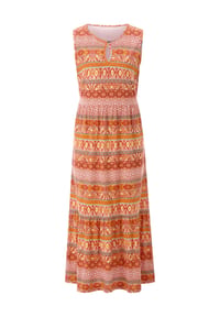 Sieh an! - Jersey-Kleid - papaya-terra-bedruckt