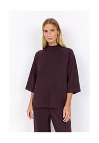 SOYACONCEPT - Shirtbluse Banu 26, Stehkragen, für Damen - 8980 CHOCO PLUM