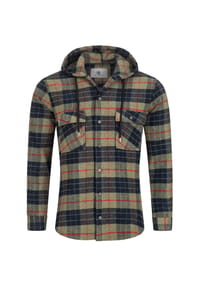 Rock Creek - Hemd Kariertes Hemd mit Kapuze Regular Fit - Dunkelblau