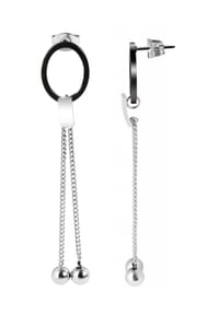 Adelia's - Adelia's Damen Ohrstecker aus poliertem Edelstahl - schwarz