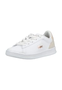 LACOSTE - Lederimitat/Textil Sneaker - Weiß/Rosa