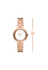 ARMANI EXCHANGE - Armani Exchange Geschenkset Damenuhr 2-Zeiger-Werk Edelstahl roségoldfarben, AX7175SET - Roségold
