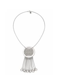 collezione alessandro® - Lange Kette Kylie mit XL-Anhänger als Blickfang - silber