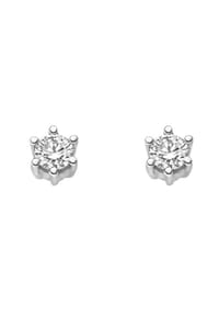 Adelia's - Adelia's Damen Solitär Ohrstecker Ohrringe 585 Weißgold ( 14K ) mit 2 Brillanten ( 0,2 ct ) - silber