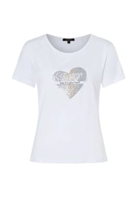MORE & MORE - T-Shirt, Pailletten, für Damen - 0010 WHITE
