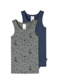 SCHIESSER - Unterhemd Fine Rib Multi - 912 HELLBLAU/WEISS